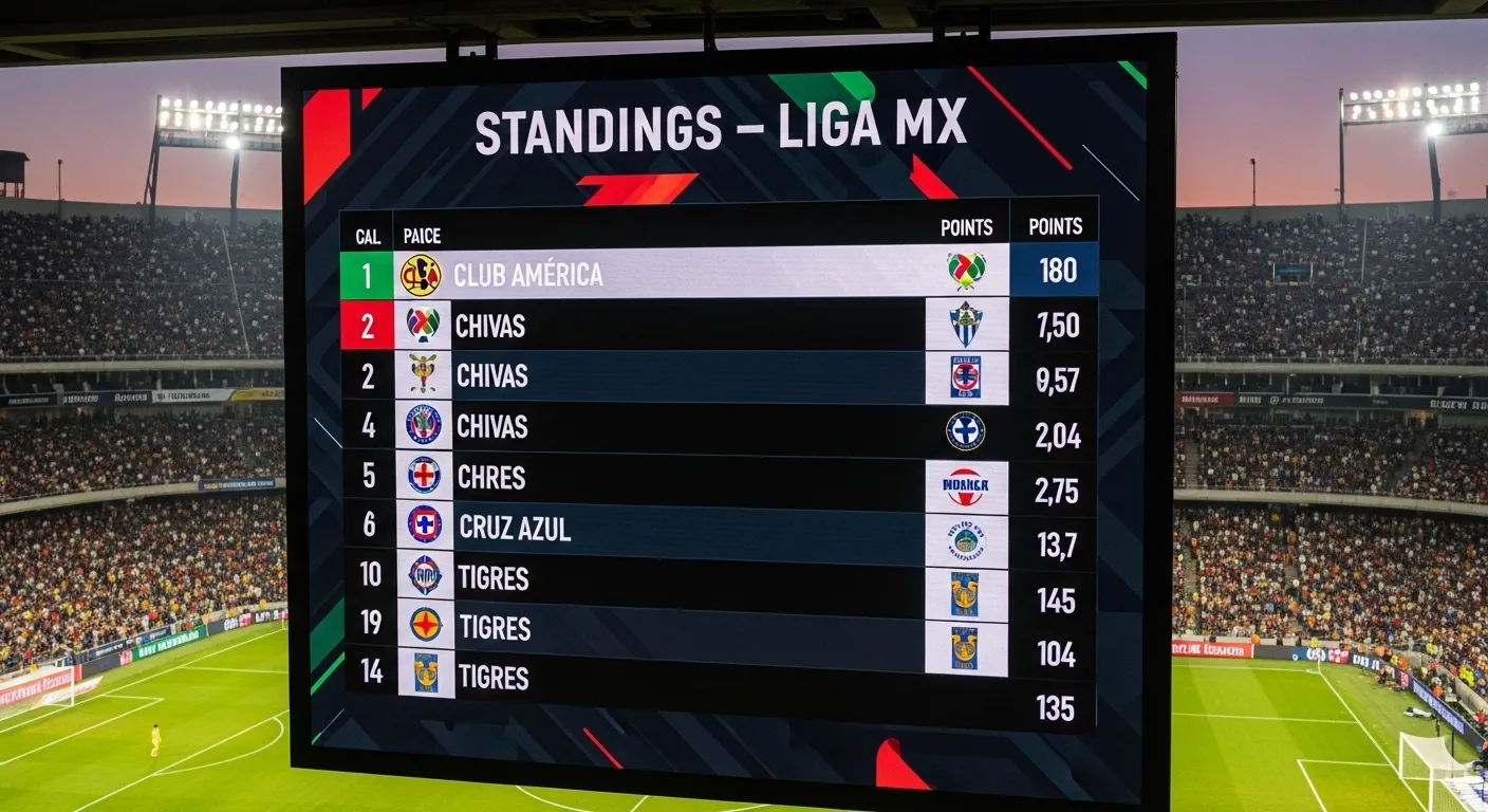 Tabla de posiciones — Liga MX