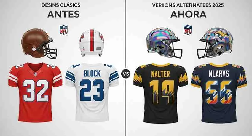 Cambios en uniformes y cascos alternativos de la NFL