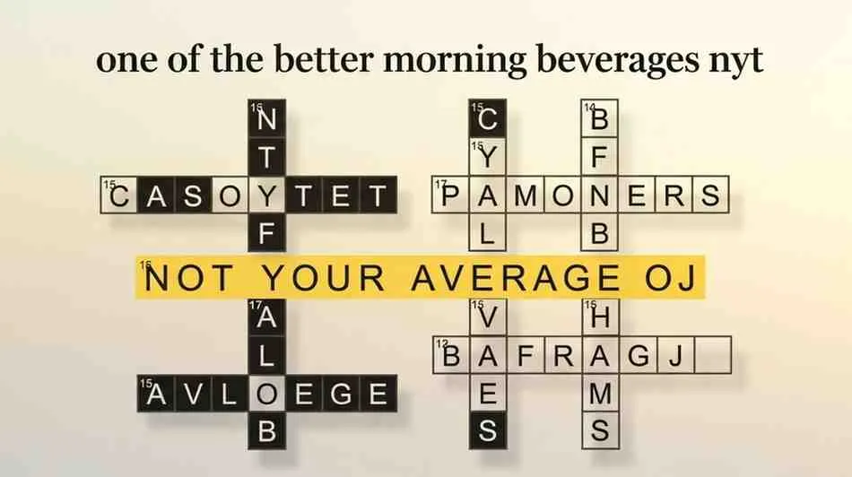 one of the better morning beverages nyt